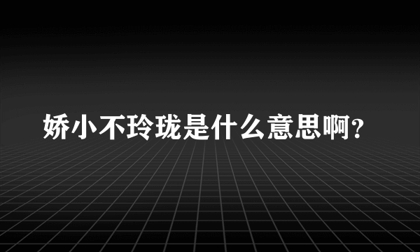 娇小不玲珑是什么意思啊？