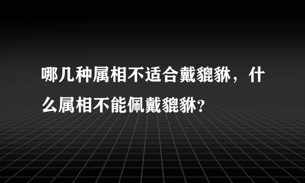 哪几种属相不适合戴貔貅，什么属相不能佩戴貔貅？