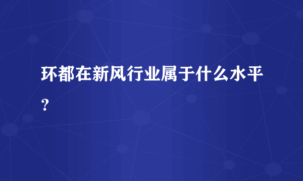 环都在新风行业属于什么水平？