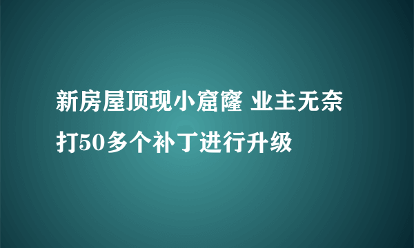 新房屋顶现小窟窿 业主无奈打50多个补丁进行升级