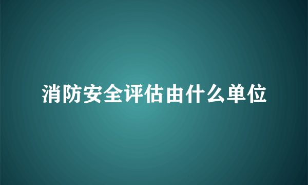 消防安全评估由什么单位