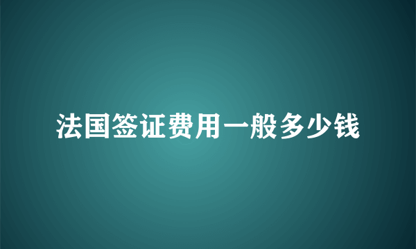 法国签证费用一般多少钱