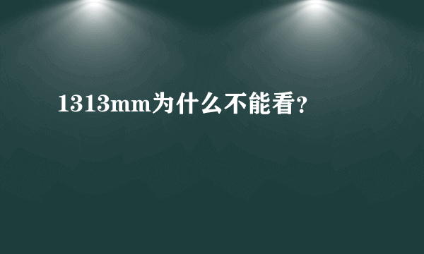 1313mm为什么不能看？