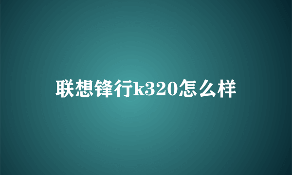 联想锋行k320怎么样