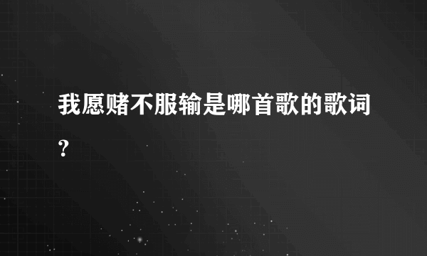 我愿赌不服输是哪首歌的歌词？