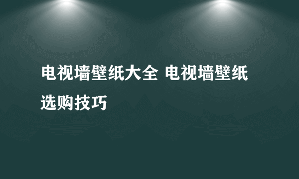 电视墙壁纸大全 电视墙壁纸选购技巧