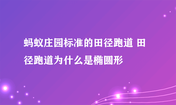 蚂蚁庄园标准的田径跑道 田径跑道为什么是椭圆形