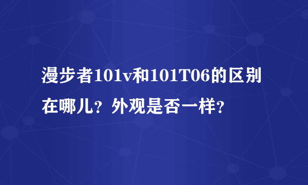 漫步者101v和101T06的区别在哪儿？外观是否一样？