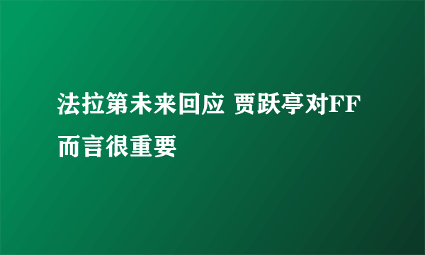 法拉第未来回应 贾跃亭对FF而言很重要