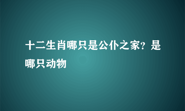 十二生肖哪只是公仆之家？是哪只动物