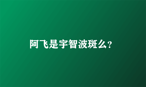 阿飞是宇智波斑么？