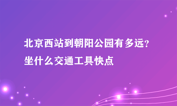 北京西站到朝阳公园有多远？坐什么交通工具快点