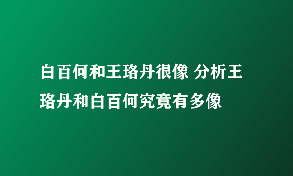 白百何和王珞丹很像 分析王珞丹和白百何究竟有多像