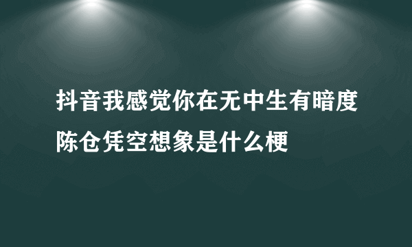 抖音我感觉你在无中生有暗度陈仓凭空想象是什么梗