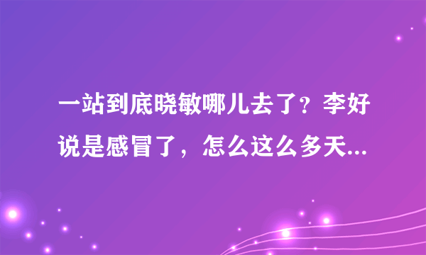 一站到底晓敏哪儿去了？李好说是感冒了，怎么这么多天还没有好？是不是怀孕了？