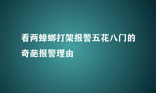 看两蟑螂打架报警五花八门的奇葩报警理由