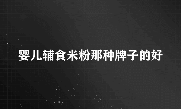 婴儿辅食米粉那种牌子的好