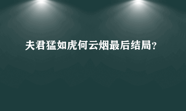 夫君猛如虎何云烟最后结局？