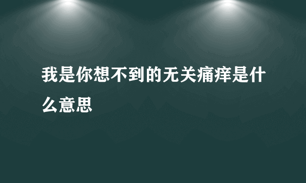 我是你想不到的无关痛痒是什么意思