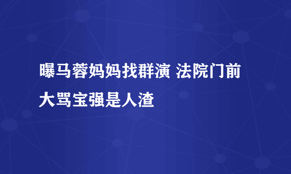 曝马蓉妈妈找群演 法院门前大骂宝强是人渣