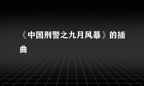 《中国刑警之九月风暴》的插曲