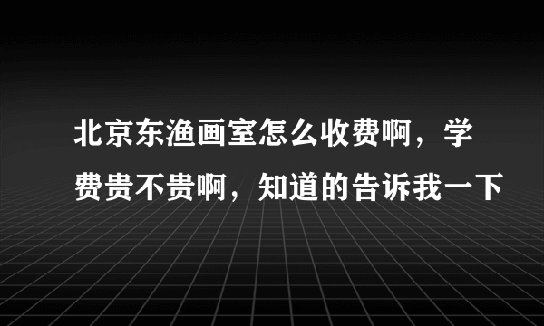 北京东渔画室怎么收费啊，学费贵不贵啊，知道的告诉我一下