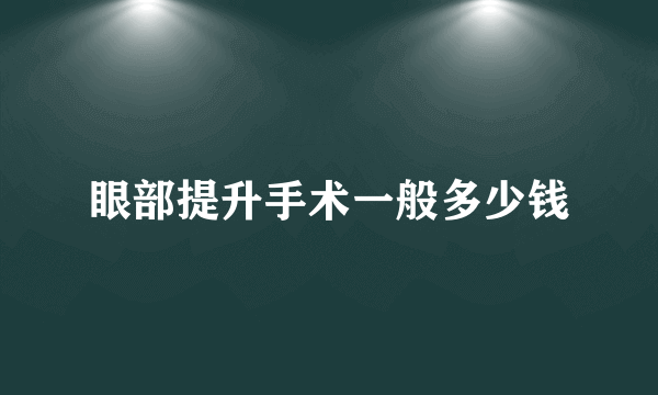 眼部提升手术一般多少钱