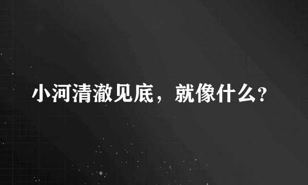 小河清澈见底，就像什么？