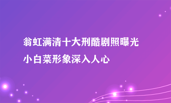 翁虹满清十大刑酷剧照曝光 小白菜形象深入人心