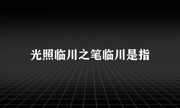 光照临川之笔临川是指