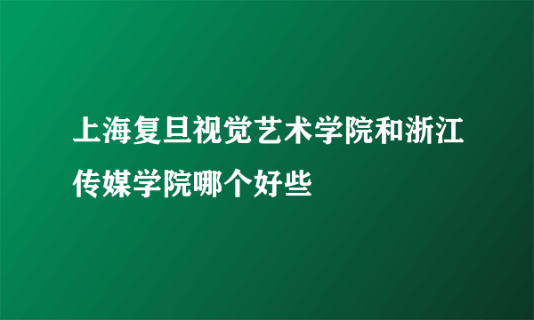 上海复旦视觉艺术学院和浙江传媒学院哪个好些