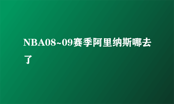 NBA08~09赛季阿里纳斯哪去了