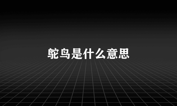 鸵鸟是什么意思