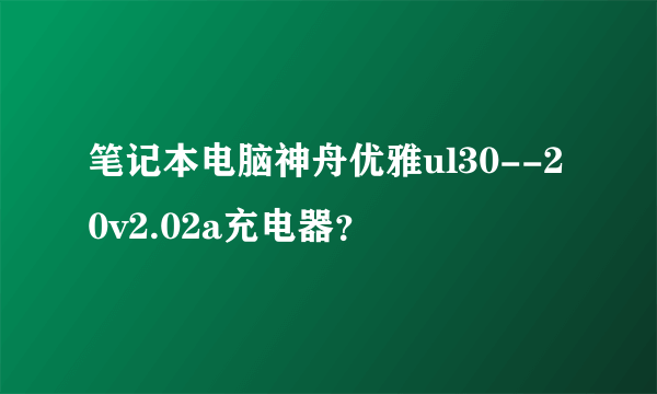 笔记本电脑神舟优雅ul30--20v2.02a充电器？