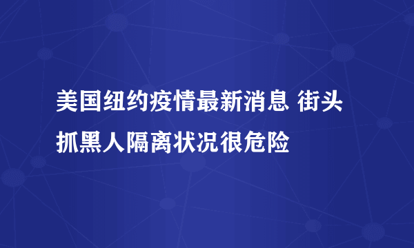 美国纽约疫情最新消息 街头抓黑人隔离状况很危险