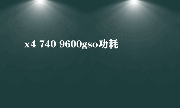 x4 740 9600gso功耗