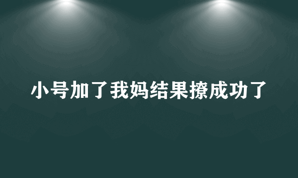 小号加了我妈结果撩成功了