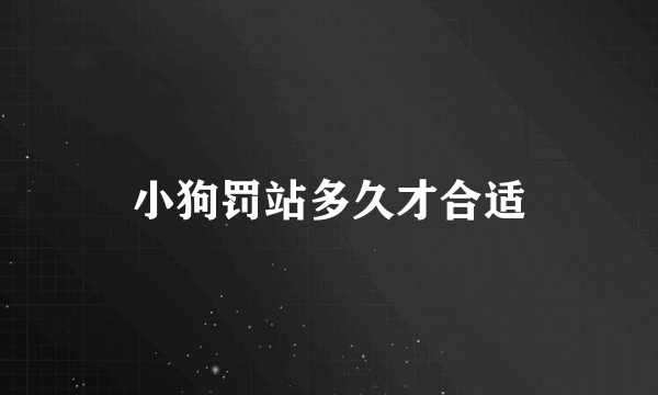 小狗罚站多久才合适