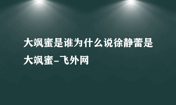 大飒蜜是谁为什么说徐静蕾是大飒蜜-飞外网