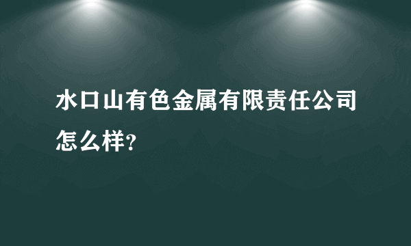 水口山有色金属有限责任公司怎么样？