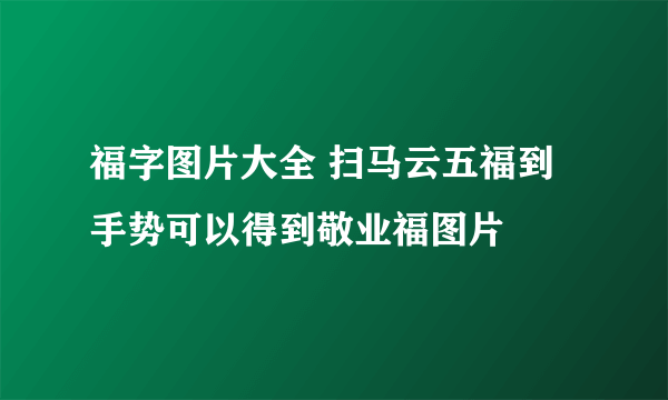 福字图片大全 扫马云五福到手势可以得到敬业福图片