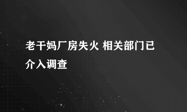 老干妈厂房失火 相关部门已介入调查