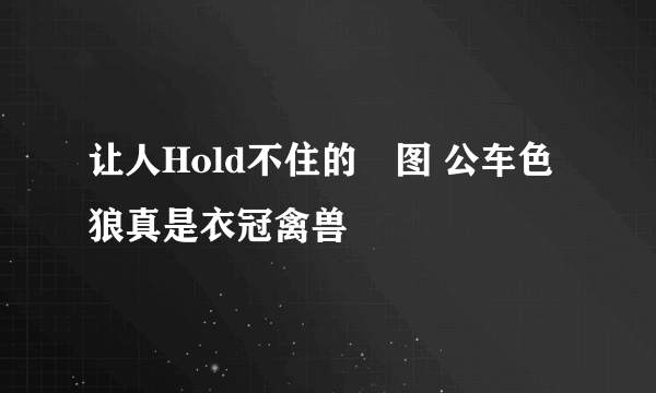 让人Hold不住的囧图 公车色狼真是衣冠禽兽