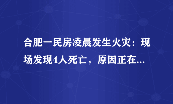 合肥一民房凌晨发生火灾：现场发现4人死亡，原因正在调查中, 你怎么看？