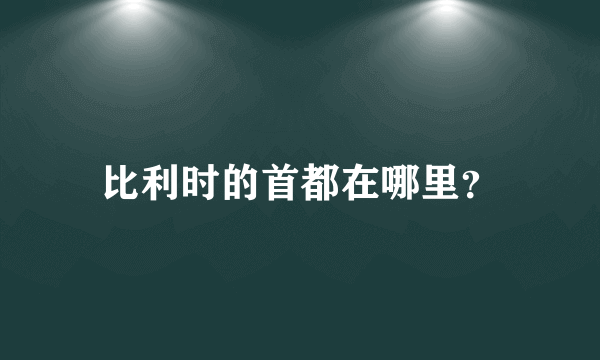 比利时的首都在哪里？