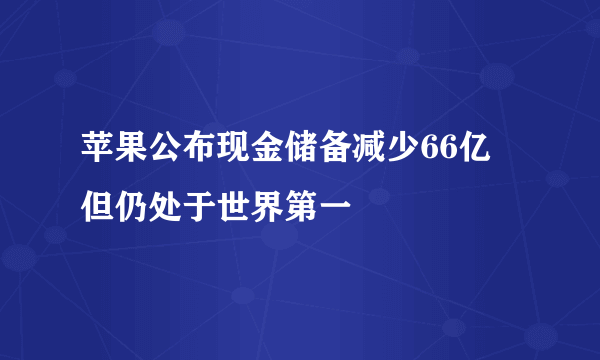 苹果公布现金储备减少66亿 但仍处于世界第一