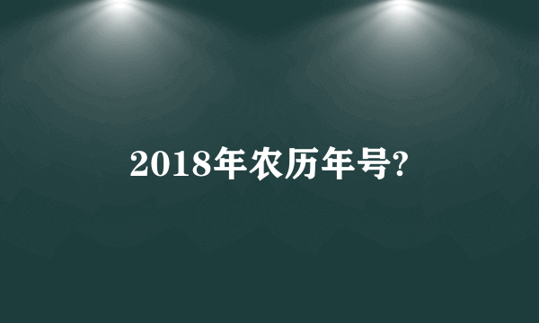 2018年农历年号?