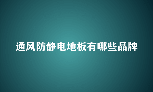 通风防静电地板有哪些品牌