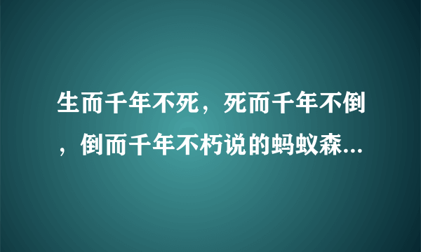 生而千年不死，死而千年不倒，倒而千年不朽说的蚂蚁森林中的哪个树种? 5月28日蚂蚁庄园答案