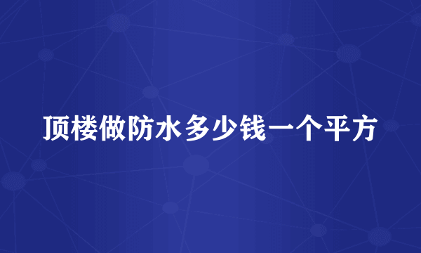 顶楼做防水多少钱一个平方